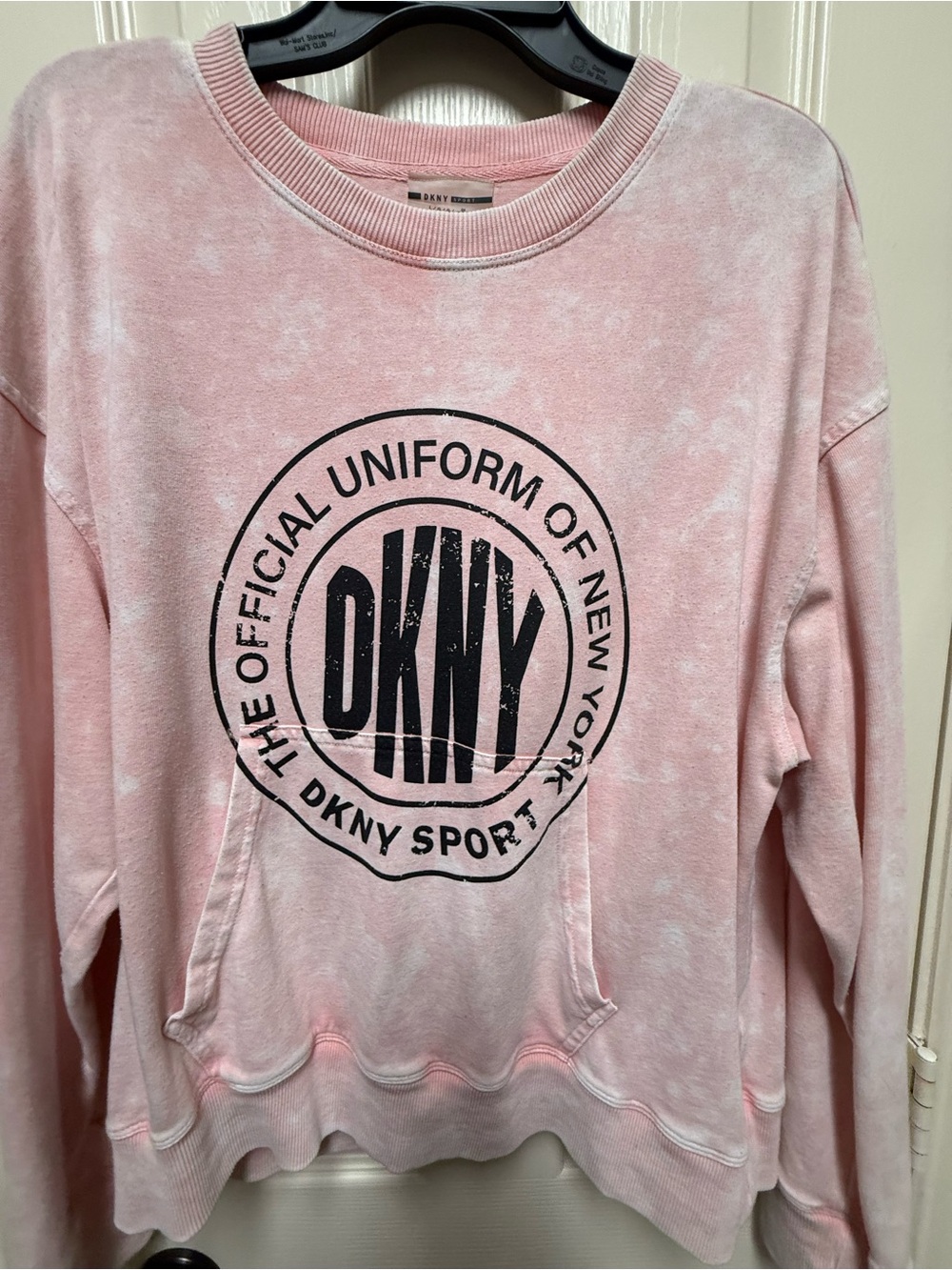 DKNY Pink Tie-Dye Logo Crewneck Sweatshirt
